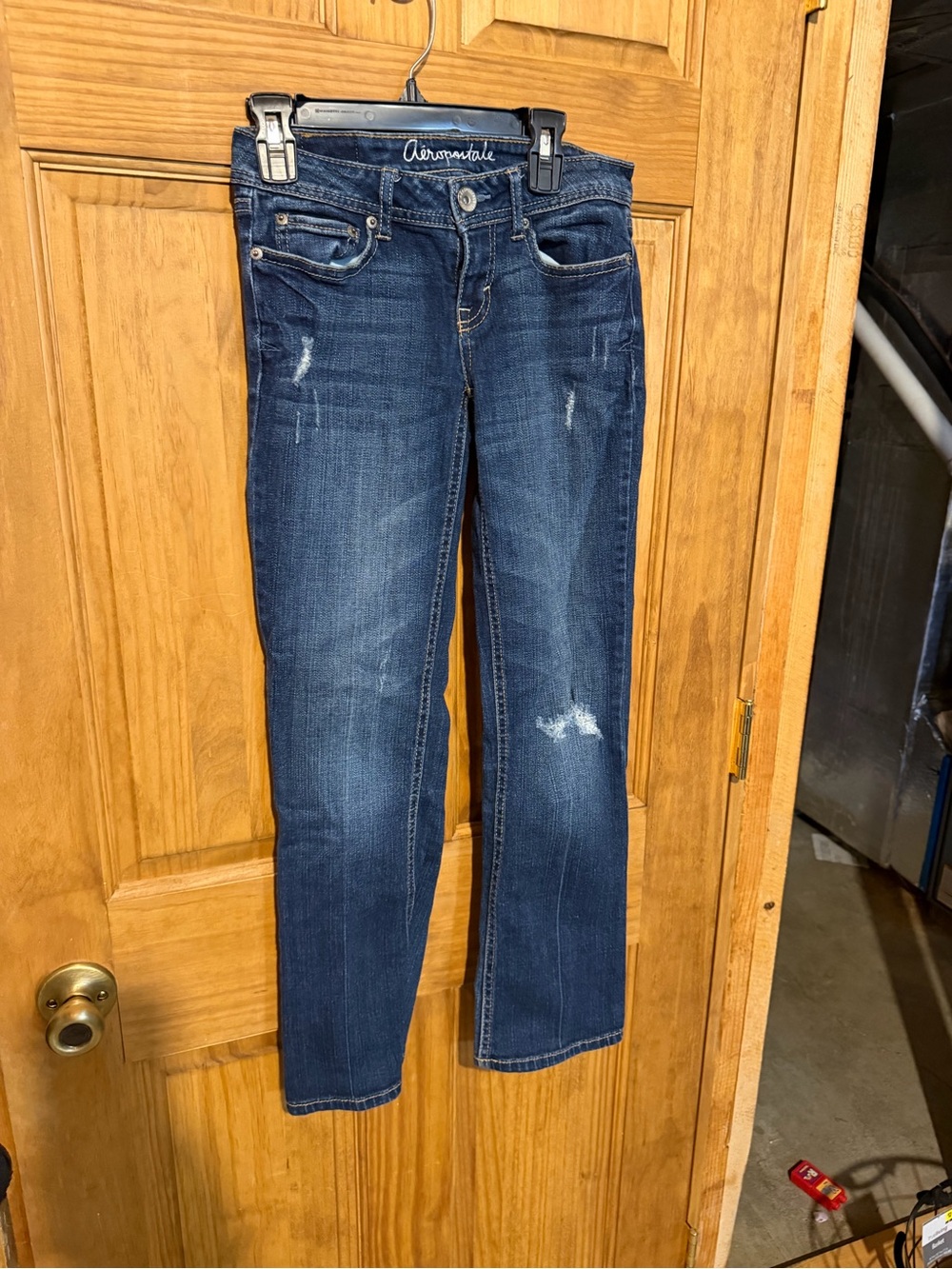 Aeropostale Women’s Dark Blue Skinny Jeans with Subtle Distress
